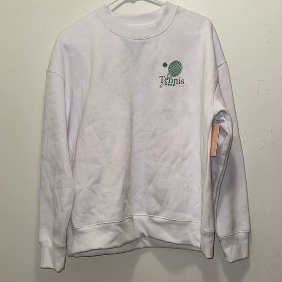 Wilo The Label Sweaters - White Tennis Club Graphic Crewneck Pullover